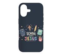 Carcasa para iPhone 17 Linda Escuela Cristiana con Jesús Volver a la Escuela F