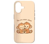 Carcasa para iPhone 17 Lindo Abrazando Baby Monkeys Besties Apoyo Emocional Amor