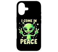 Carcasa para iPhone 17 Lindo Alien Vengo en Paz Diversión Ciencia Ficción
