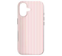 Carcasa para iPhone 17 Lindo Blush Pink Stripes Vertical Líneas Patrón Minimalista