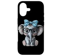Carcasa para iPhone 17 Lindo Elefante Nerd con Gafas y Diadema Arte