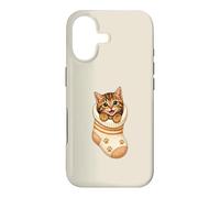 Carcasa para iPhone 17 Lindo Gatito atigrado en Acogedor calcetín Gato mamá Cutecore Kawaii