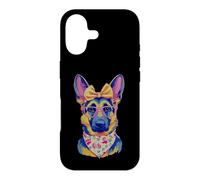 Carcasa para iPhone 17 Lindo Pastor Alemán Perro Amante Gráfico Rosa Gafas Amarillo