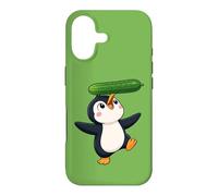 Carcasa para iPhone 17 Lindo pingüino Equilibrio Pepino Dibujos Animados Arte