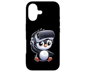 Carcasa para iPhone 17 Lindo pingüino VR Gamer Comic Style
