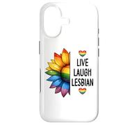 Carcasa para iPhone 17 Live Laugh Lesbian Sign,Gay Pride Flag Funny Lesbian Pride