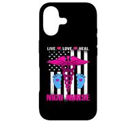 Carcasa para iPhone 17 Live Love Heal NICU Nurse American Flag Nursing Nurses