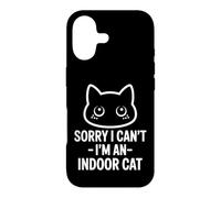 Carcasa para iPhone 17 Lo Siento, no Puedo, Soy un Gato de Interior Que mira, Lindo Gato Divertido