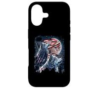Carcasa para iPhone 17 Lobo 4 de Julio Bandera Americana Lobos Aullando bajo la Luna