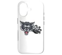 Carcasa para iPhone 17 Lobo De Dibujos Animados Deportes Lobos Equipo Mascota Sosteniendo Hockey Puck