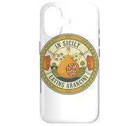 Carcasa para iPhone 17 Logotipo Retro en Sicilia Comiendo arancini.Comida siciliana, Foodie.