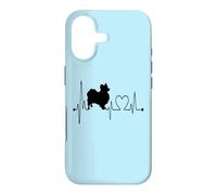 Carcasa para iPhone 17 Los Perros Papillon Dog My Heartbeat EKG Son mis Amantes de los Perros cardiovasculares