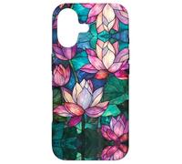 Carcasa para iPhone 17 Lotus Flowers Boho Stained Glass Floral Art Stain Glass