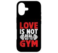 Carcasa para iPhone 17 Love is Not Real Go to Gym Fitness Humor para Amantes del Gimnasio