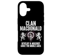 Carcasa para iPhone 17 Macdonald Clan Scottish Name Escudo de Armas Familia de tartán