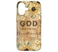 Carcasa para iPhone 17 Madera Floral Christian God is Within Her She Will Not Fall