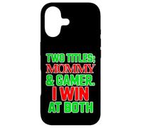 Carcasa para iPhone 17 Mamá & Gamer I Win at Both Cute Mother Christmas Gaming Mom