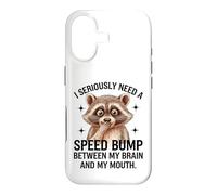 Carcasa para iPhone 17 Mapache Cerebro Boca Velocidad Bump Dicho Divertido