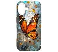 Carcasa para iPhone 17 Mariposa Monarca teñida Art Deco Vintage