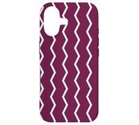 Carcasa para iPhone 17 Maroon White Zigzag Qatar Color Arabic Language Doha Pattern