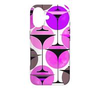 Carcasa para iPhone 17 Martinis inspirados en los años Cincuenta en Morado y Rosa