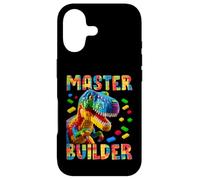 Carcasa para iPhone 17 Master Builder Bricks Blocks Play Toys T-Rex Dinosaur