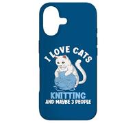 Carcasa para iPhone 17 Me encantan los Gatos Que tejen y Tal Vez 3 Personas, es un Divertido Amante de los Gatos