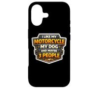 Carcasa para iPhone 17 Me Gusta mi Motocicleta mi Perro y Tal Vez 3 Personas Moto Broma