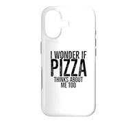 Carcasa para iPhone 17 Me pregunto si la Pizza Piensa en mí Demasiado Divertido Amante de la Comida