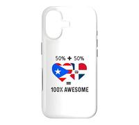 Carcasa para iPhone 17 Medio Puerto Rico Medio Dominicano Bandera Boricua Domis PR RD