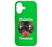 Carcasa para iPhone 17 Melanin Christmas Ugly Sweater Verde Negro Niña Magic Queen