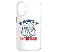 Carcasa para iPhone 17 Meme de Gafas de Sol Pawty in The USA Party Basset Hound