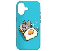 Carcasa para iPhone 17 Mens Women Kid Kawaii Egg Toast Napping Gray Tabby Cat Lover