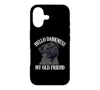 Carcasa para iPhone 17 Mens Womens Funny Hello Darkness Old Friend Black Pug Lover