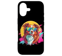 Carcasa para iPhone 17 Mens Womens Kids 80s 90s Art Vintage Red Border Collie Lover