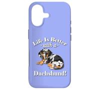 Carcasa para iPhone 17 Mens Womens Kids Funny Life Is Better Dapple Dachshund Lover