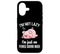 Carcasa para iPhone 17 Mens Womens Kids Lazy Power Saving Cute Show Pig Lover