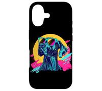 Carcasa para iPhone 17 Mens Womens Moms Funny 80s Retro Vintage Black Great Dane