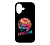 Carcasa para iPhone 17 Meow Cat Outrun Retro 80s Vintage Funny Cats Lover