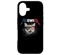 Carcasa para iPhone 17 Meowica USA American Flag Cat Funny Patriotic 4th of July