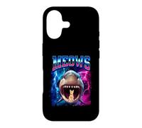 Carcasa para iPhone 17 Meows Cat Shark Mouth 80s Bootleg Sharks Funny Cats Lover