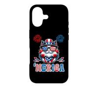 Carcasa para iPhone 17 Merica USA American Flag Patriotic Happy 4th of July Cat