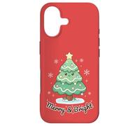 Carcasa para iPhone 17 Merry & Bright - Árbol de Navidad Sonriente Kawaii Luces navideñas