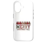 Carcasa para iPhone 17 Merry Christmas Y'all Buffalo Plaid Leopard Trees