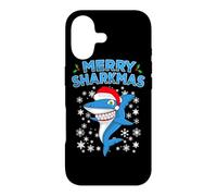 Carcasa para iPhone 17 Merry Sharkmas Shark Santa Hat Funny Shark Lover Navidad