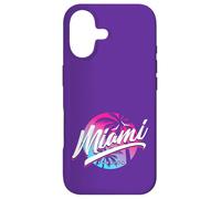 Carcasa para iPhone 17 Miami Florida - Pink Purple Blue Sunset - Palmera y pájaros