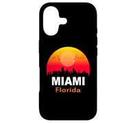 Carcasa para iPhone 17 Miami Florida State USA Vintage Sunset Retro City Skyline