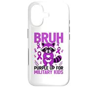 Carcasa para iPhone 17 Military Child Month Raccoon, Purple Up for Military Kids