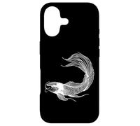 Carcasa para iPhone 17 Minimalista Koi Fish Line Art Simple Dibujo Diseño
