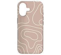 Carcasa para iPhone 17 Modern Line Art Abstract Circles Pattern Beige Light Brown